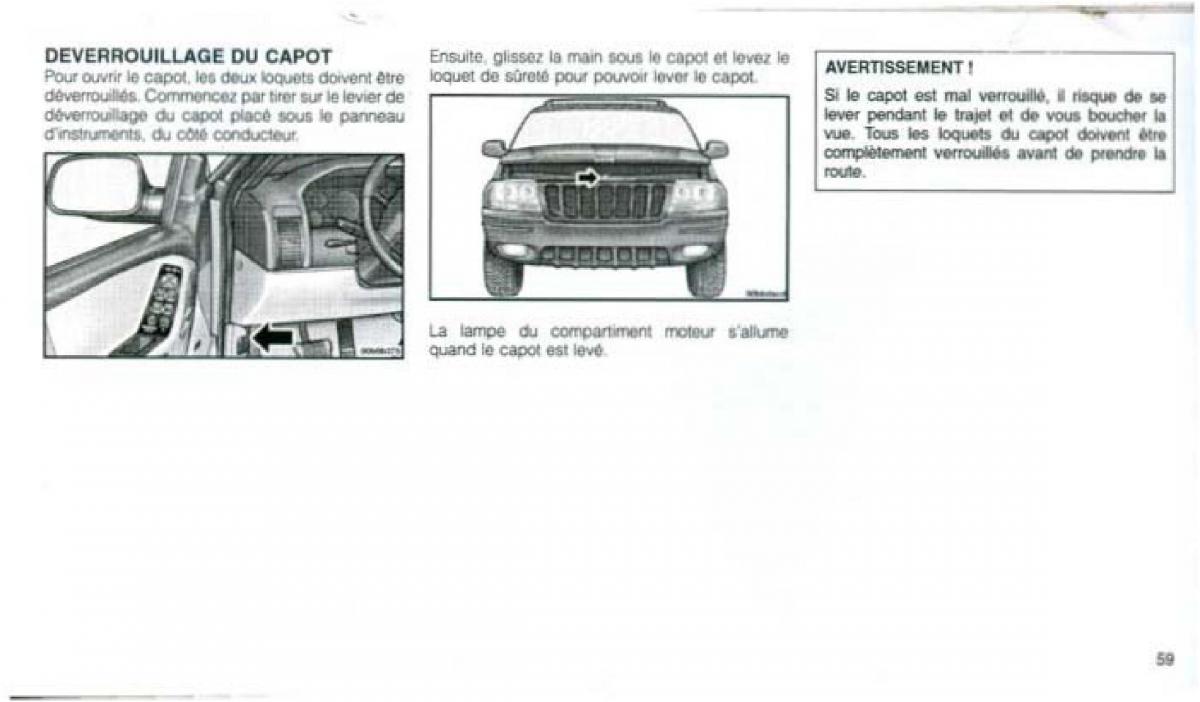 Jeep Grand Cherokee WJ manuel du proprietaire / page 58