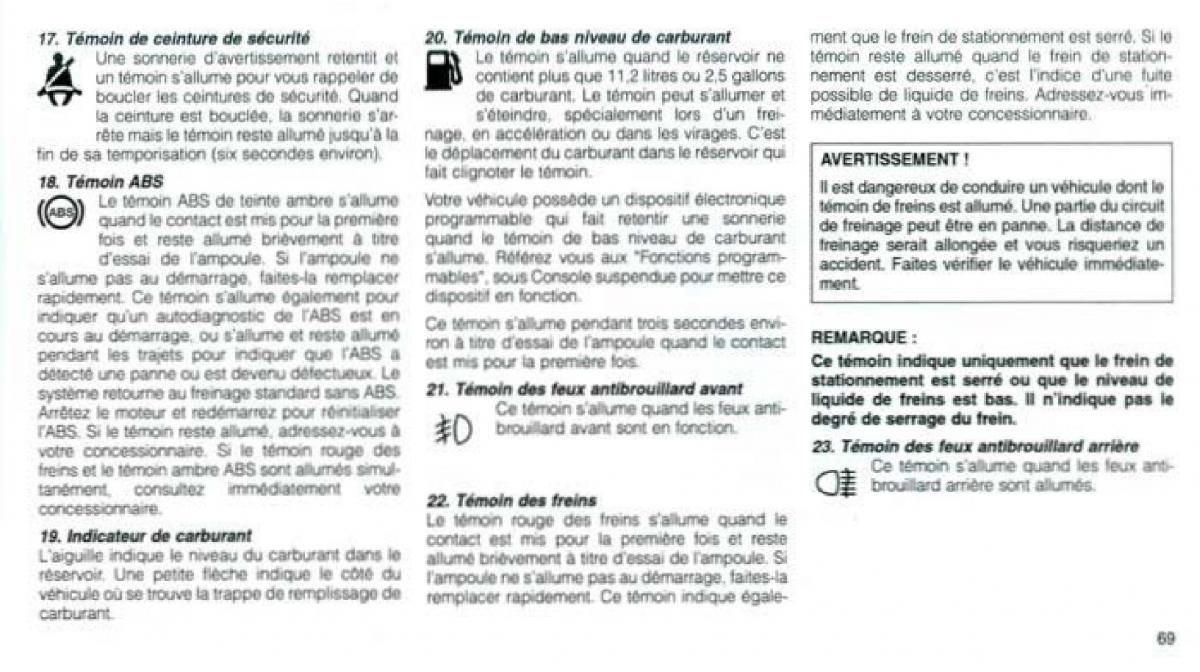 Jeep Grand Cherokee WJ manuel du proprietaire / page 66