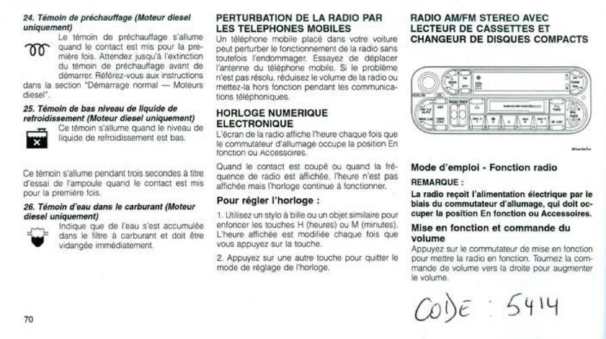 Jeep Grand Cherokee WJ manuel du proprietaire / page 67