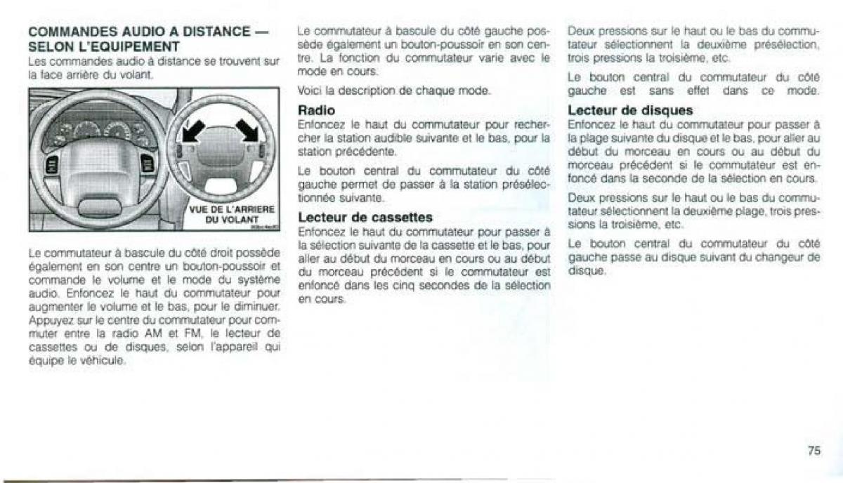 Jeep Grand Cherokee WJ manuel du proprietaire / page 72