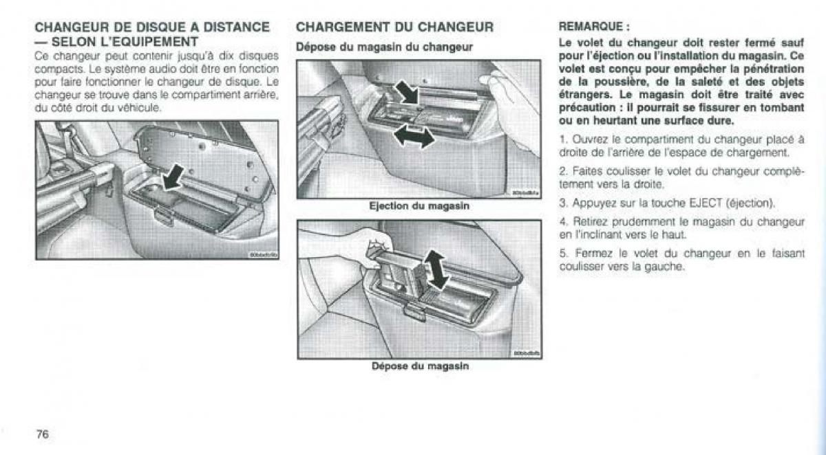 Jeep Grand Cherokee WJ manuel du proprietaire / page 73