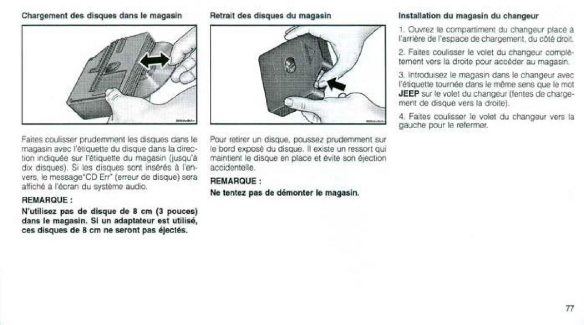 Jeep Grand Cherokee WJ manuel du proprietaire / page 74