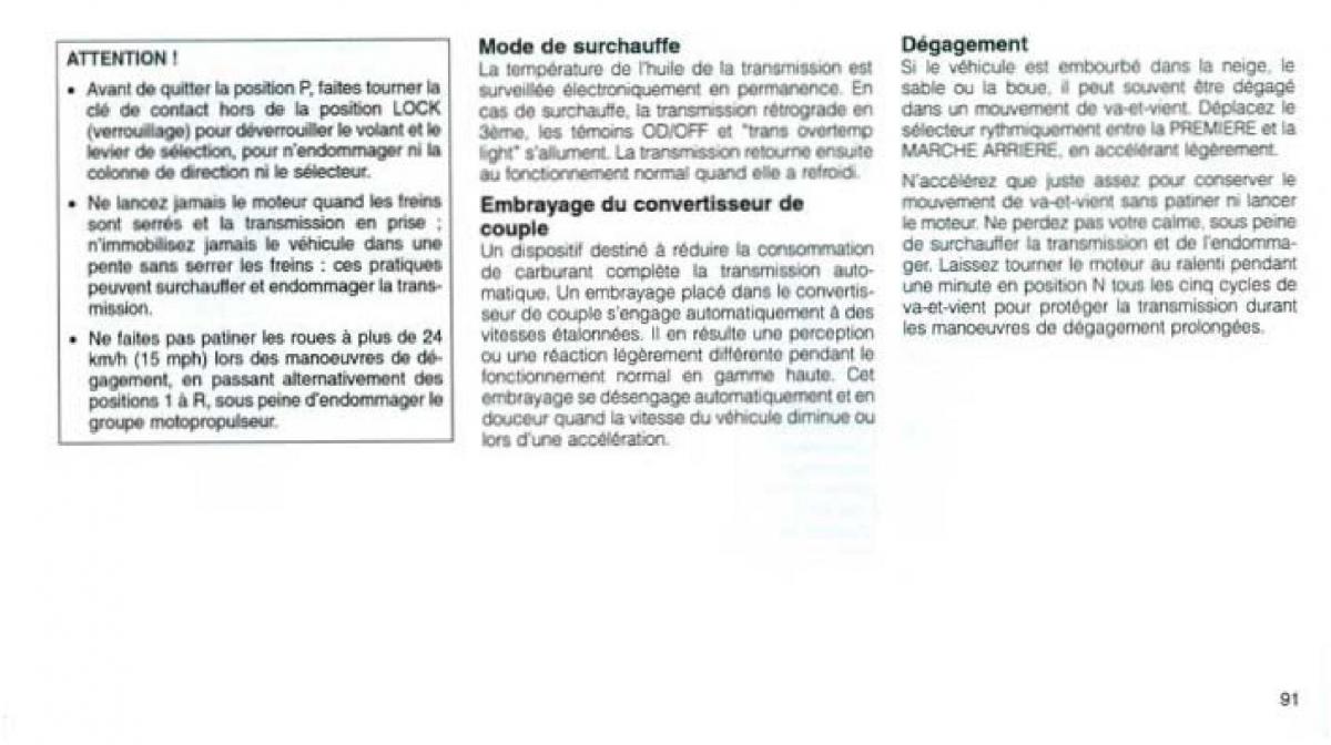 Jeep Grand Cherokee WJ manuel du proprietaire / page 87