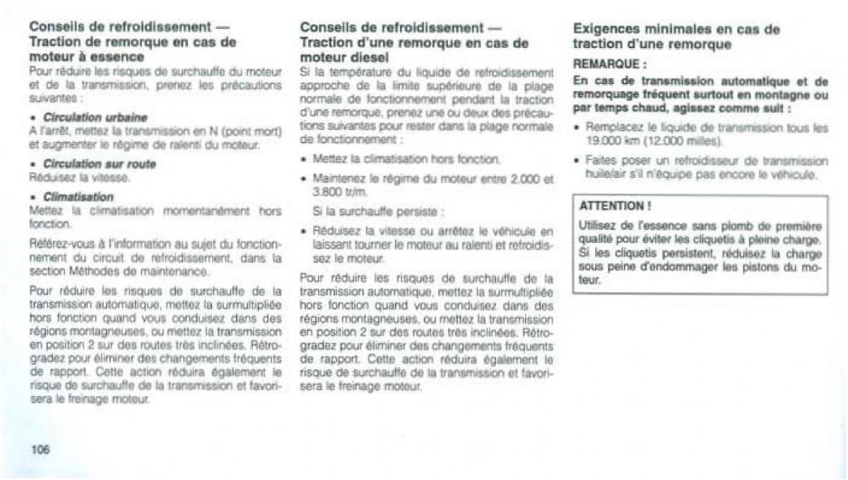 Jeep Grand Cherokee WJ manuel du proprietaire / page 102