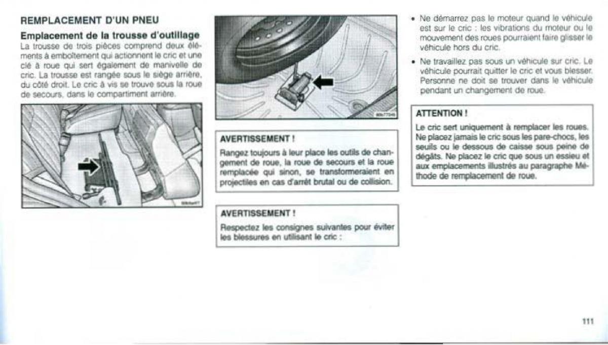 Jeep Grand Cherokee WJ manuel du proprietaire / page 106