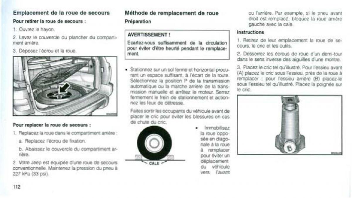 Jeep Grand Cherokee WJ manuel du proprietaire / page 107