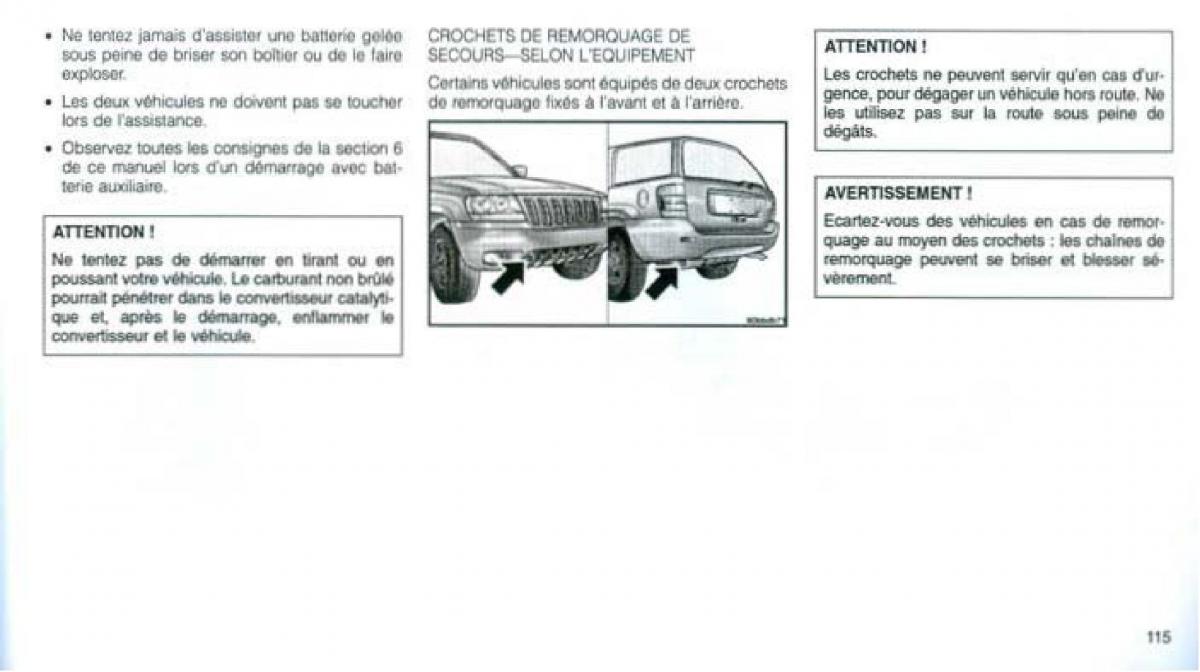 Jeep Grand Cherokee WJ manuel du proprietaire / page 110