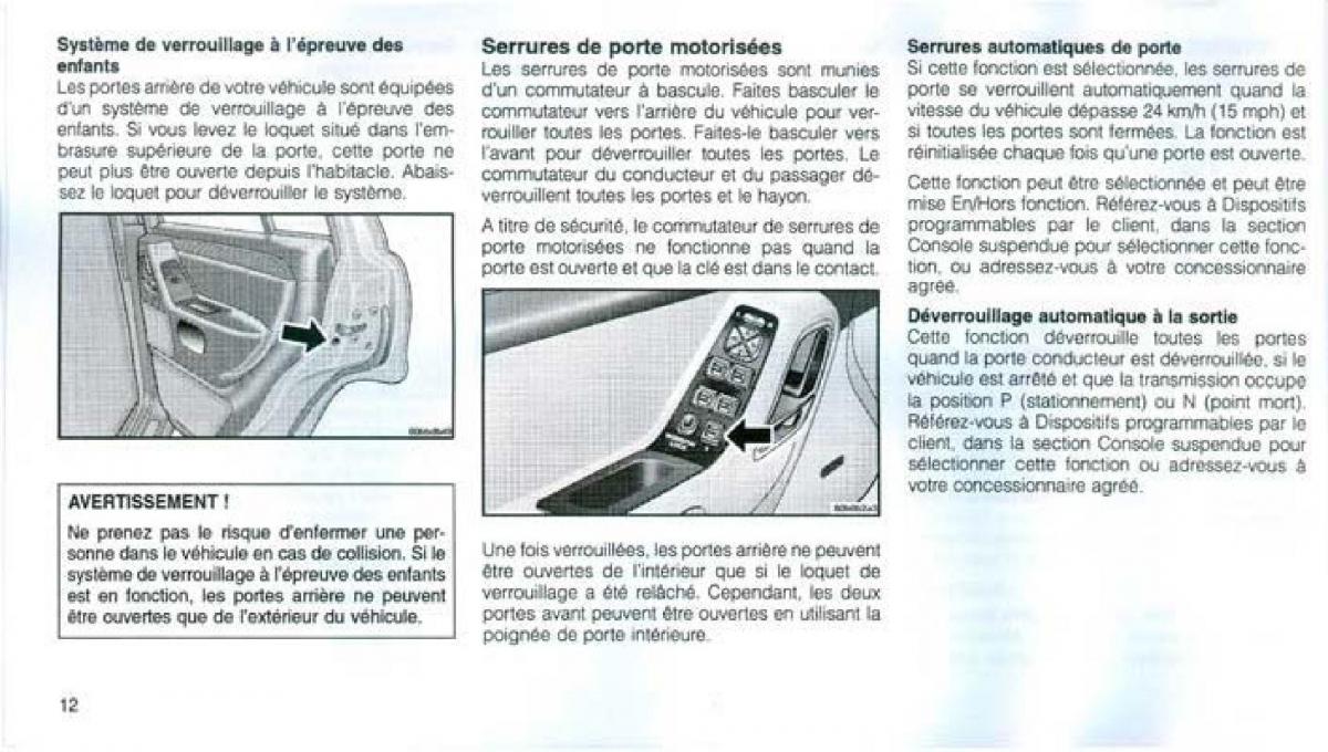 Jeep Grand Cherokee WJ manuel du proprietaire / page 12