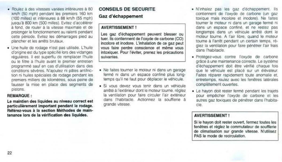 Jeep Grand Cherokee WJ manuel du proprietaire / page 22