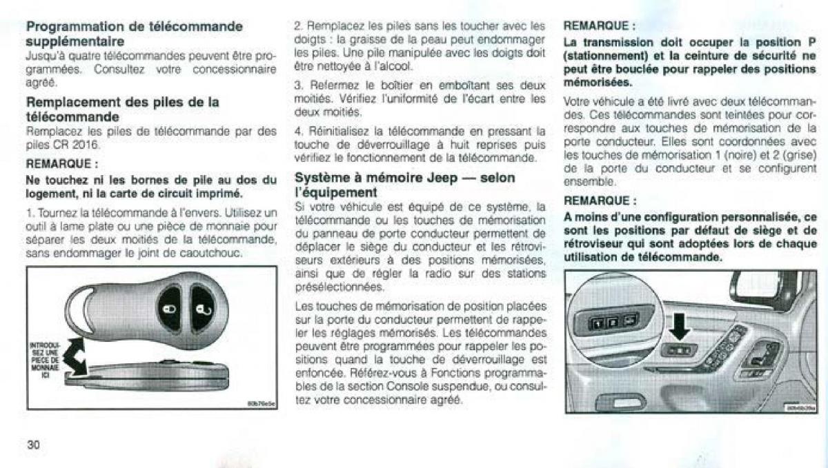 Jeep Grand Cherokee WJ manuel du proprietaire / page 29