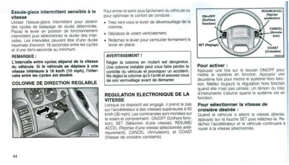 Jeep Grand Cherokee WJ manuel du proprietaire / page 43