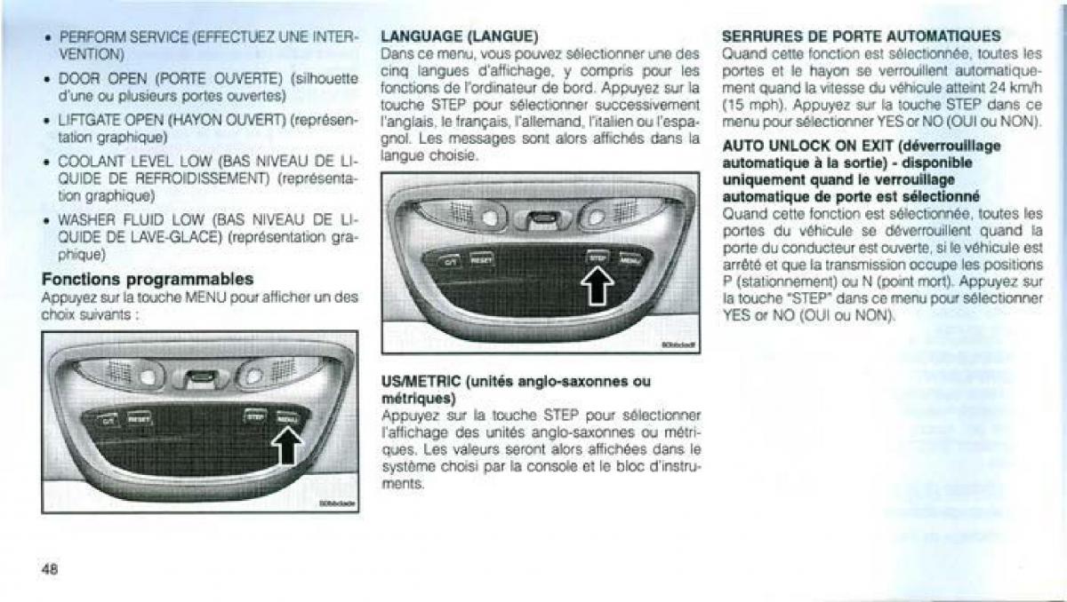 Jeep Grand Cherokee WJ manuel du proprietaire / page 47