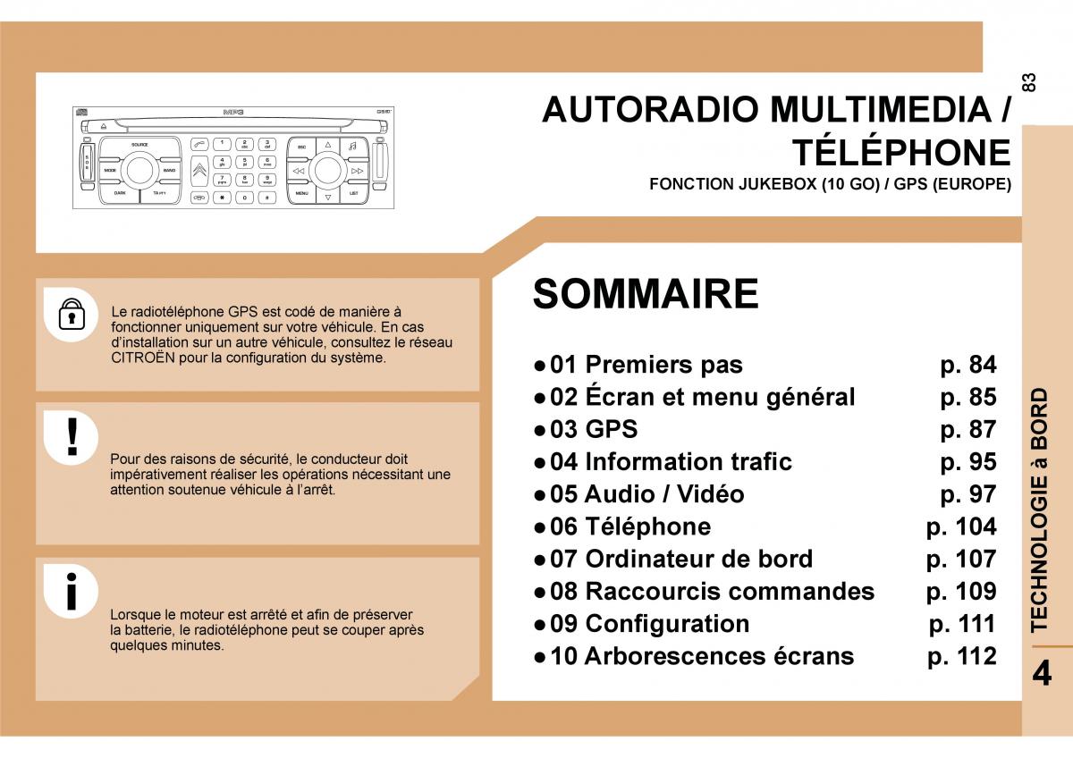 Citroen Jumpy Atlante manuel du proprietaire / page 88