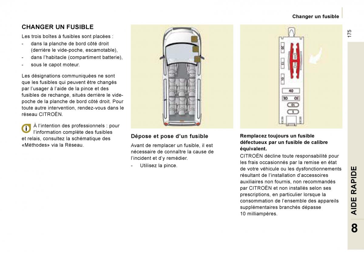 Citroen Jumpy Atlante manuel du proprietaire / page 181