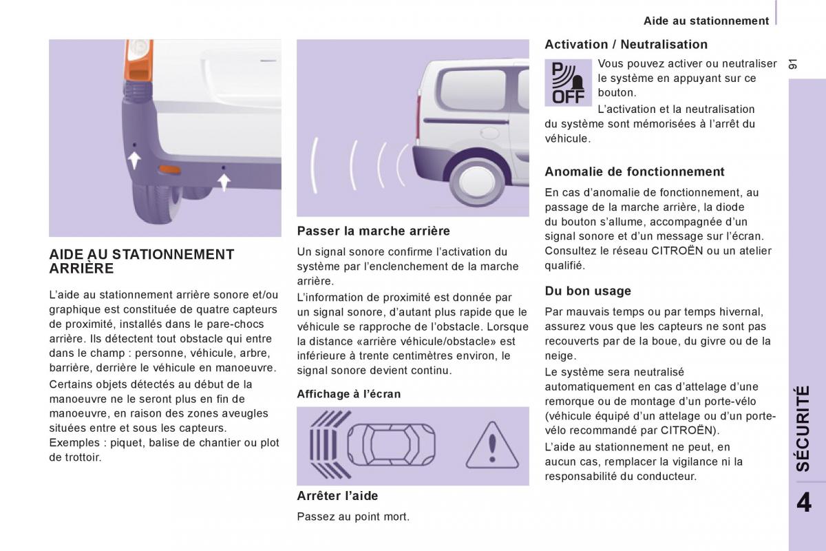 Citroen Jumpy Atlante II 2 manuel du proprietaire / page 93