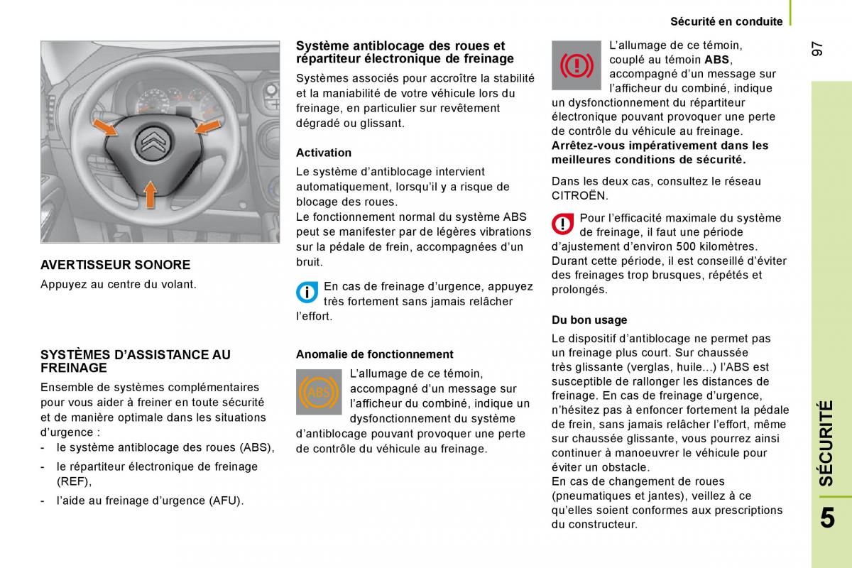 Citroen Nemo manuel du proprietaire / page 101