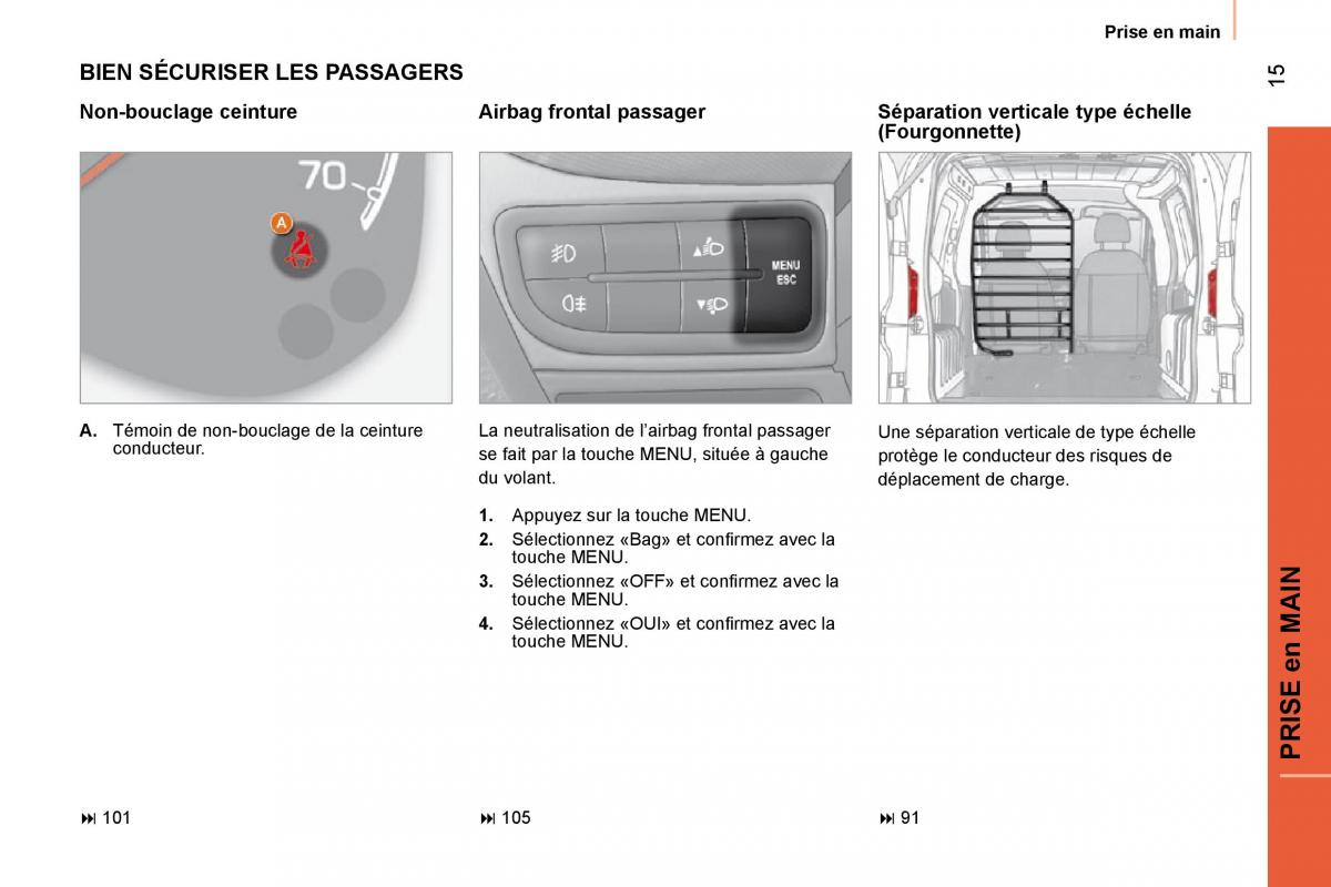 Citroen Nemo manuel du proprietaire / page 19