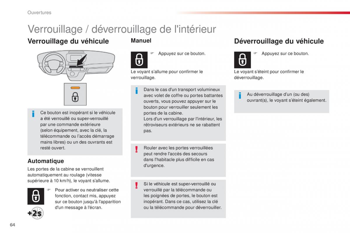 Citroen Space Tourer manuel du proprietaire / page 66