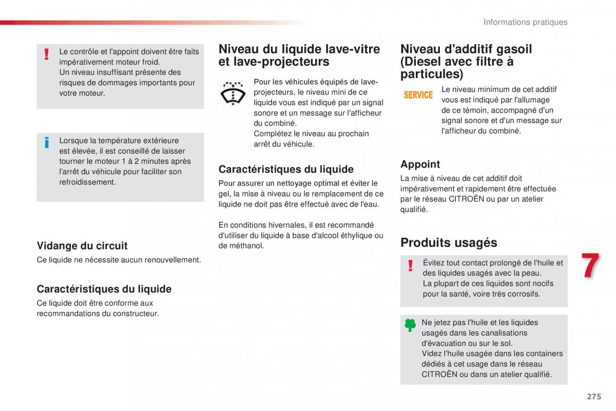 Citroen Space Tourer manuel du proprietaire / page 277