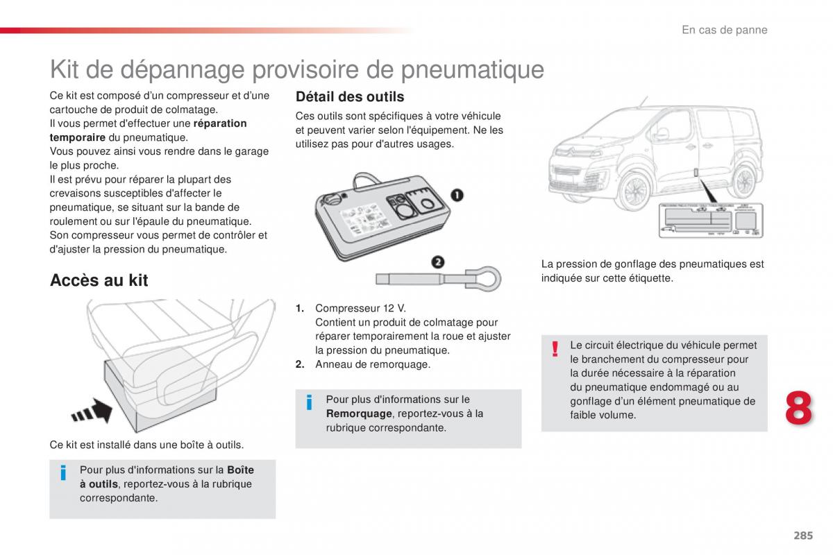 Citroen Space Tourer manuel du proprietaire / page 287