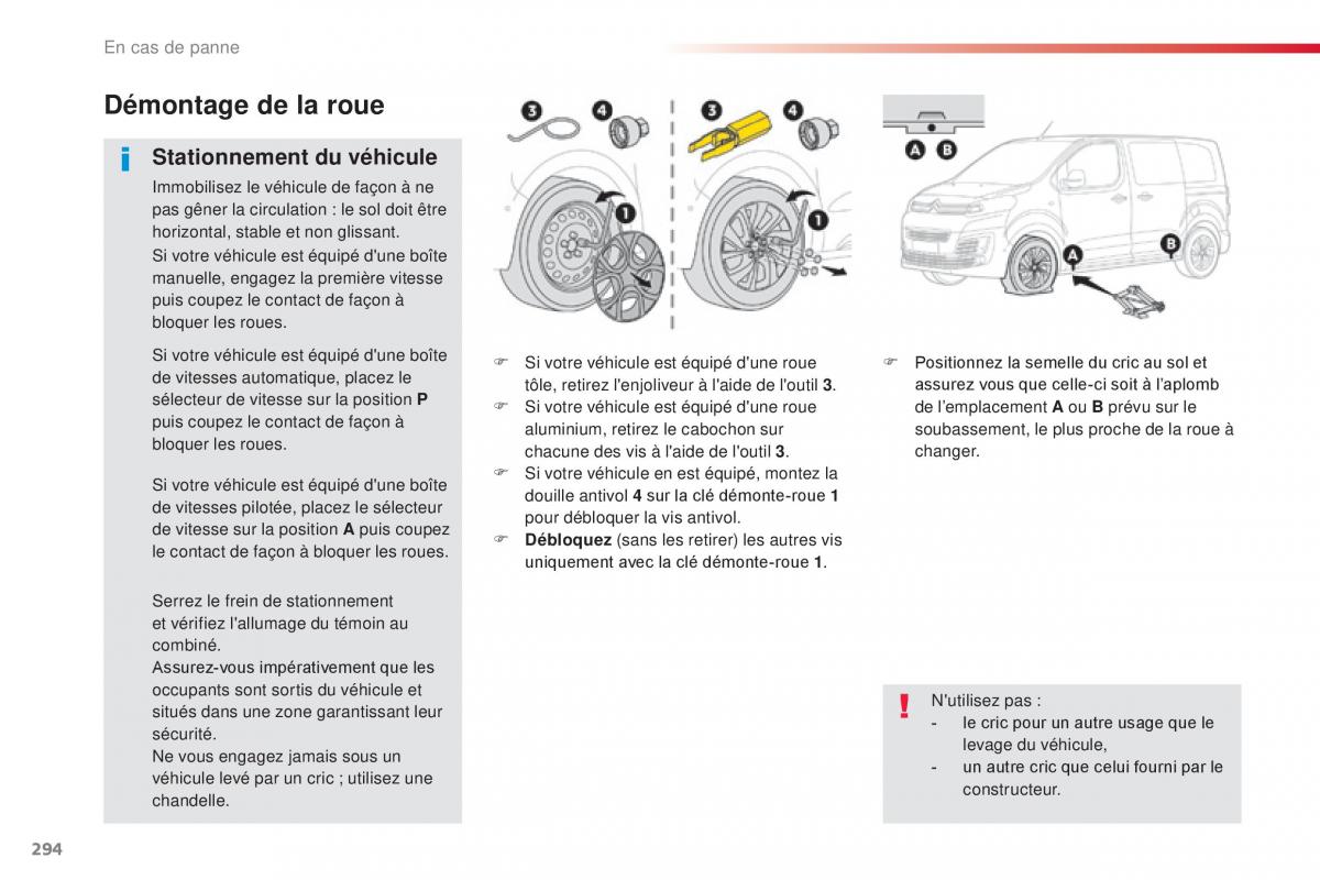 Citroen Space Tourer manuel du proprietaire / page 296