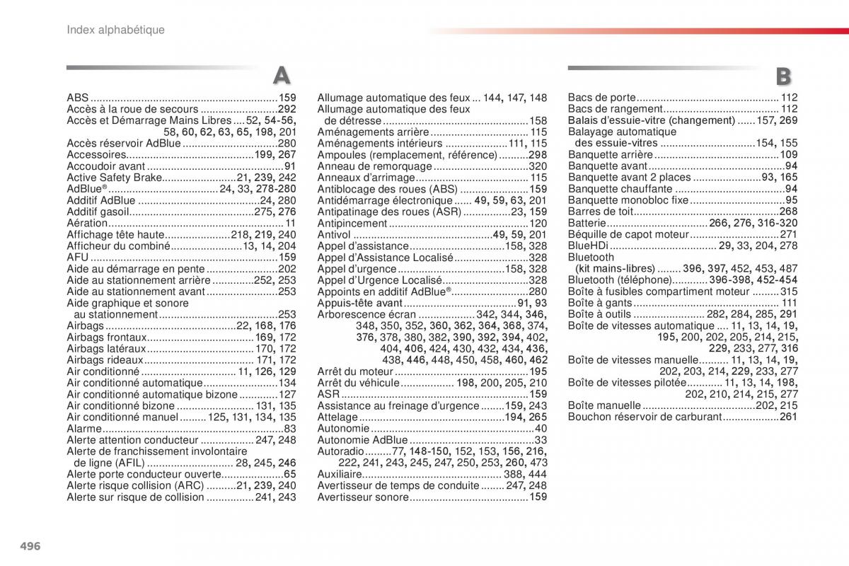 Citroen Space Tourer manuel du proprietaire / page 498