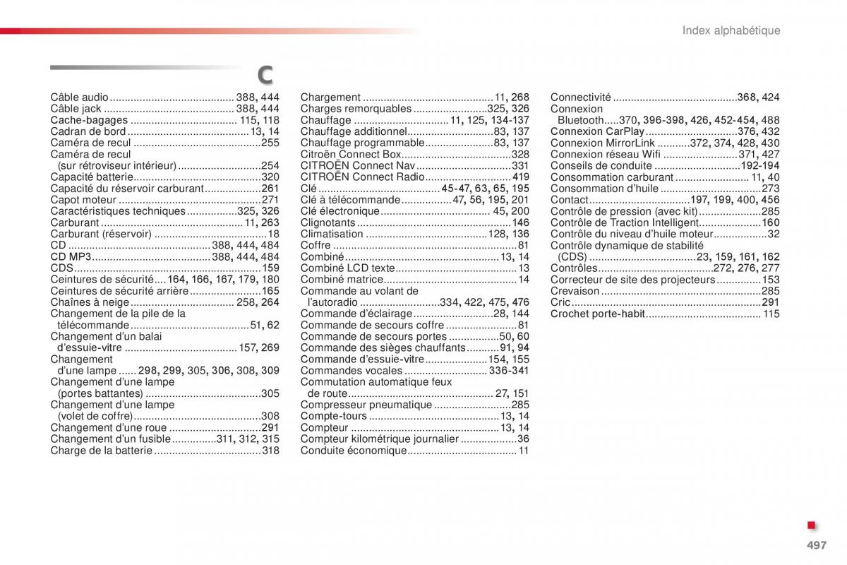 Citroen Space Tourer manuel du proprietaire / page 499