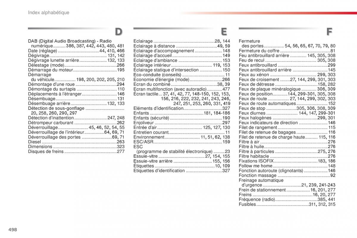 Citroen Space Tourer manuel du proprietaire / page 500