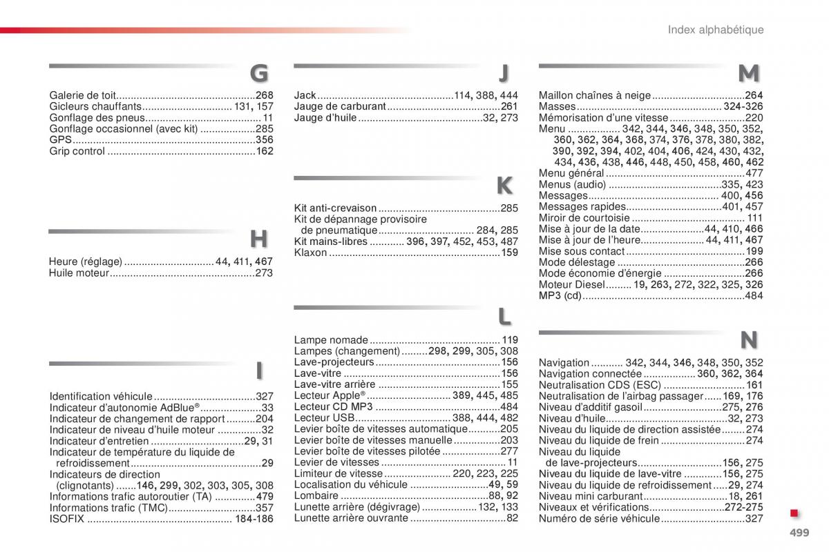 Citroen Space Tourer manuel du proprietaire / page 501