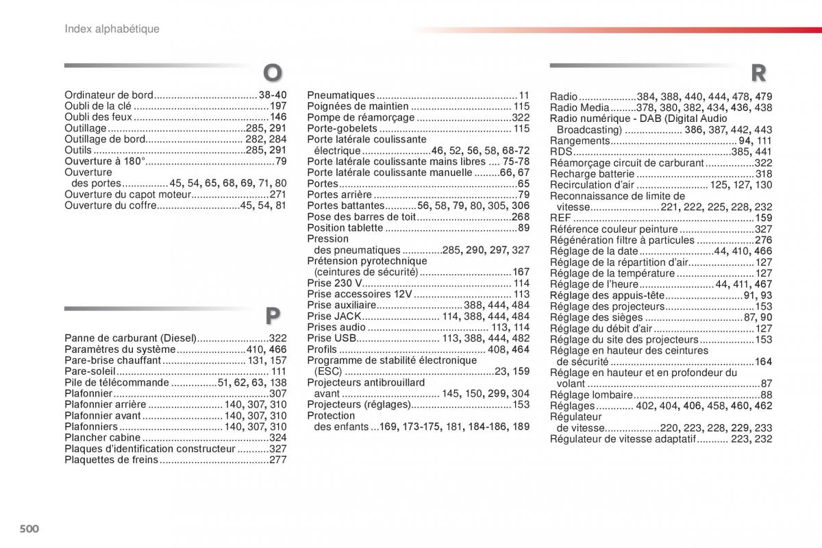 Citroen Space Tourer manuel du proprietaire / page 502