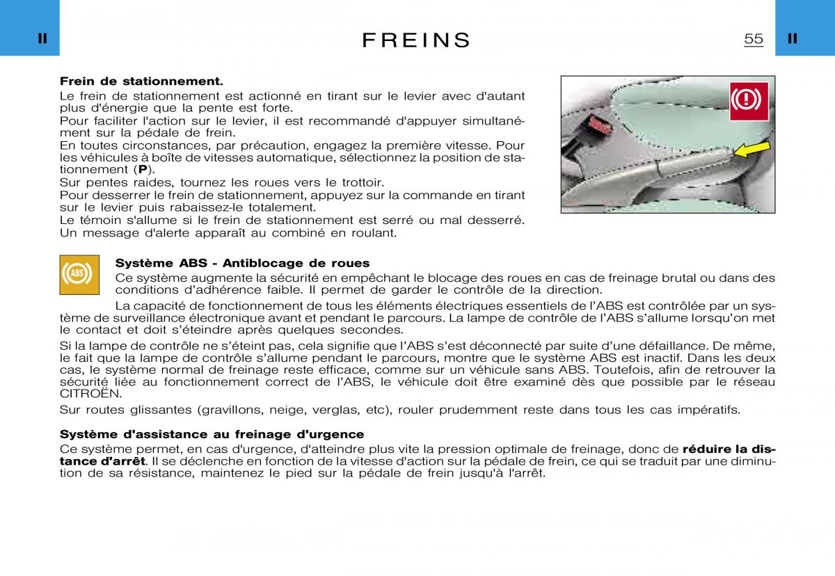 Citroen Xsara Picasso manuel du proprietaire / page 57