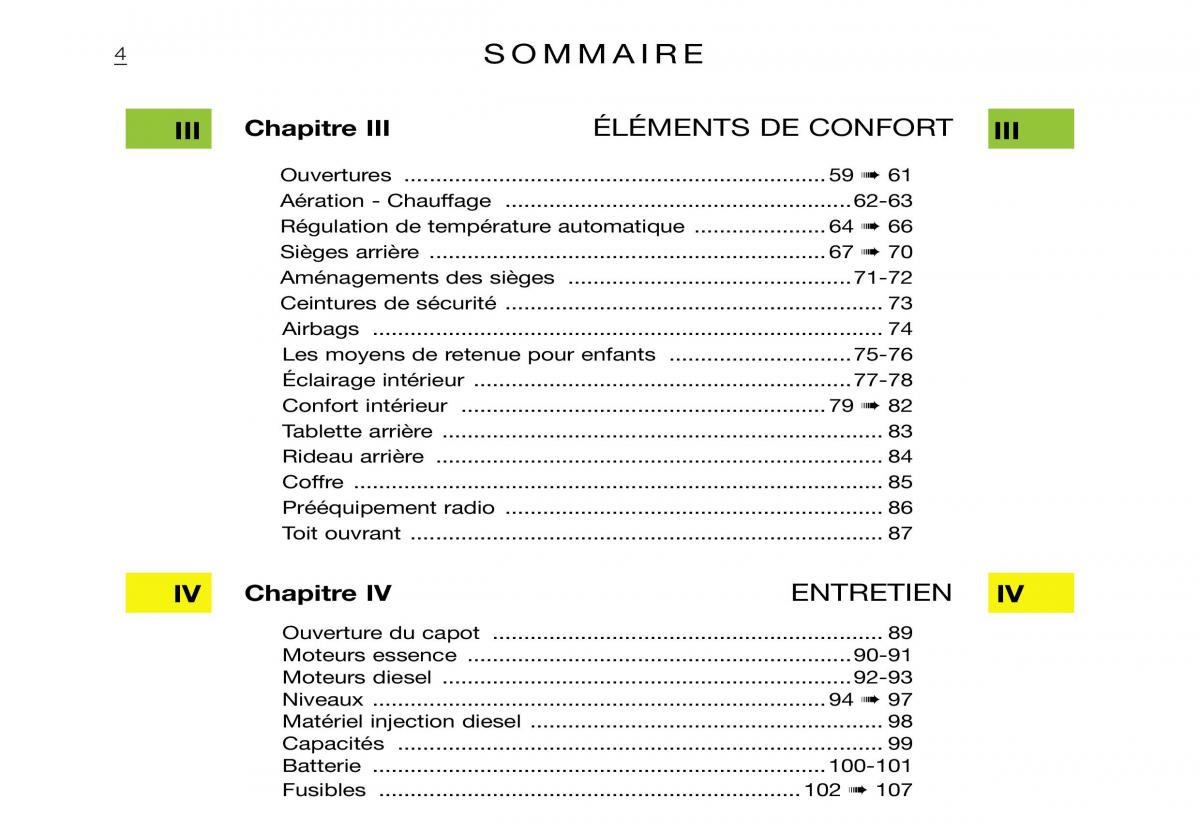 Citroen Xsara Picasso manuel du proprietaire / page 6