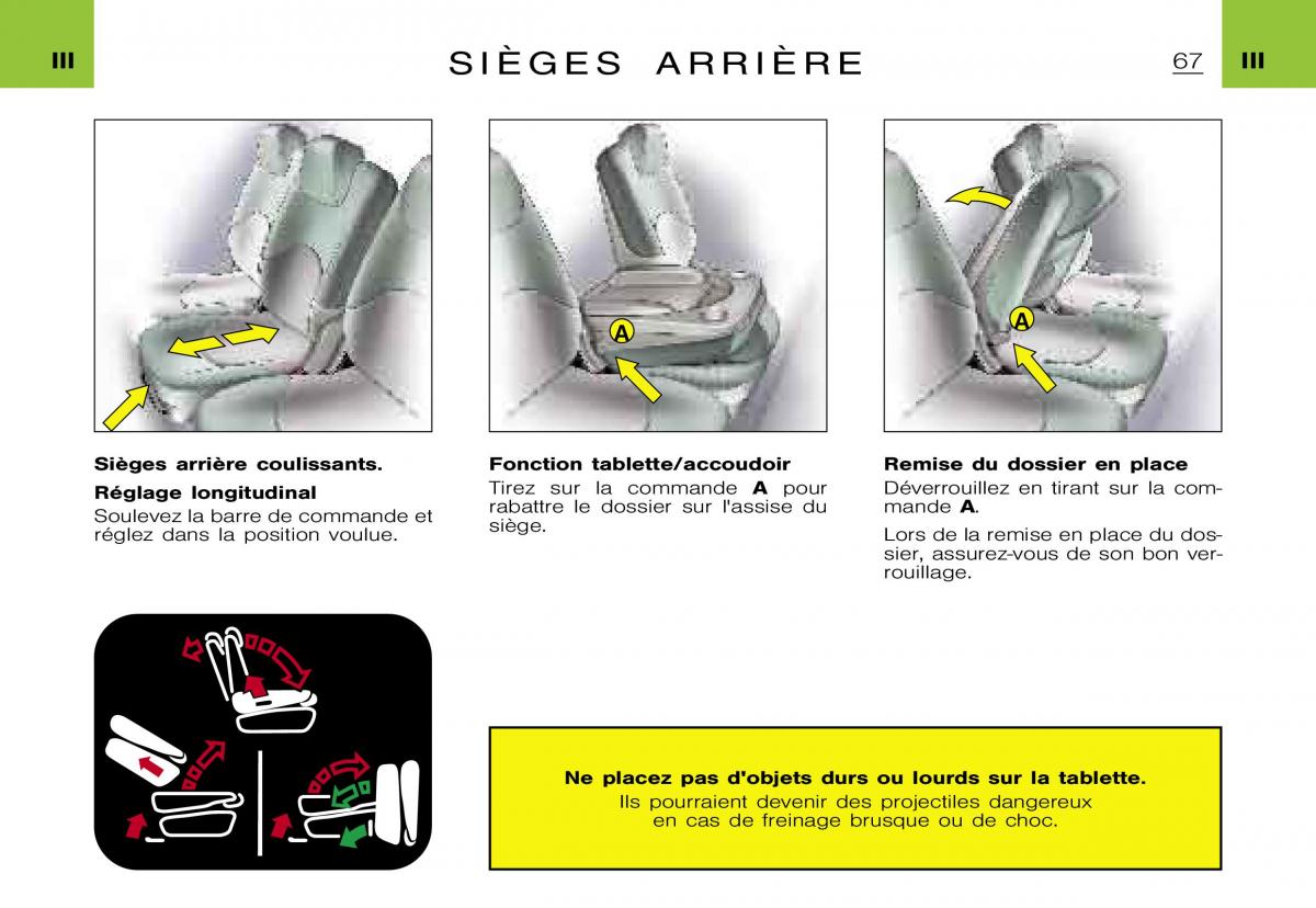 Citroen Xsara Picasso manuel du proprietaire / page 69