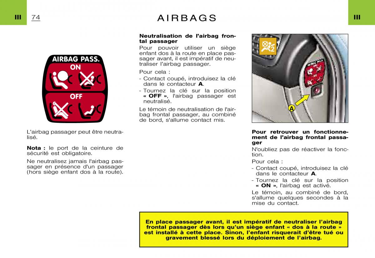 Citroen Xsara Picasso manuel du proprietaire / page 76