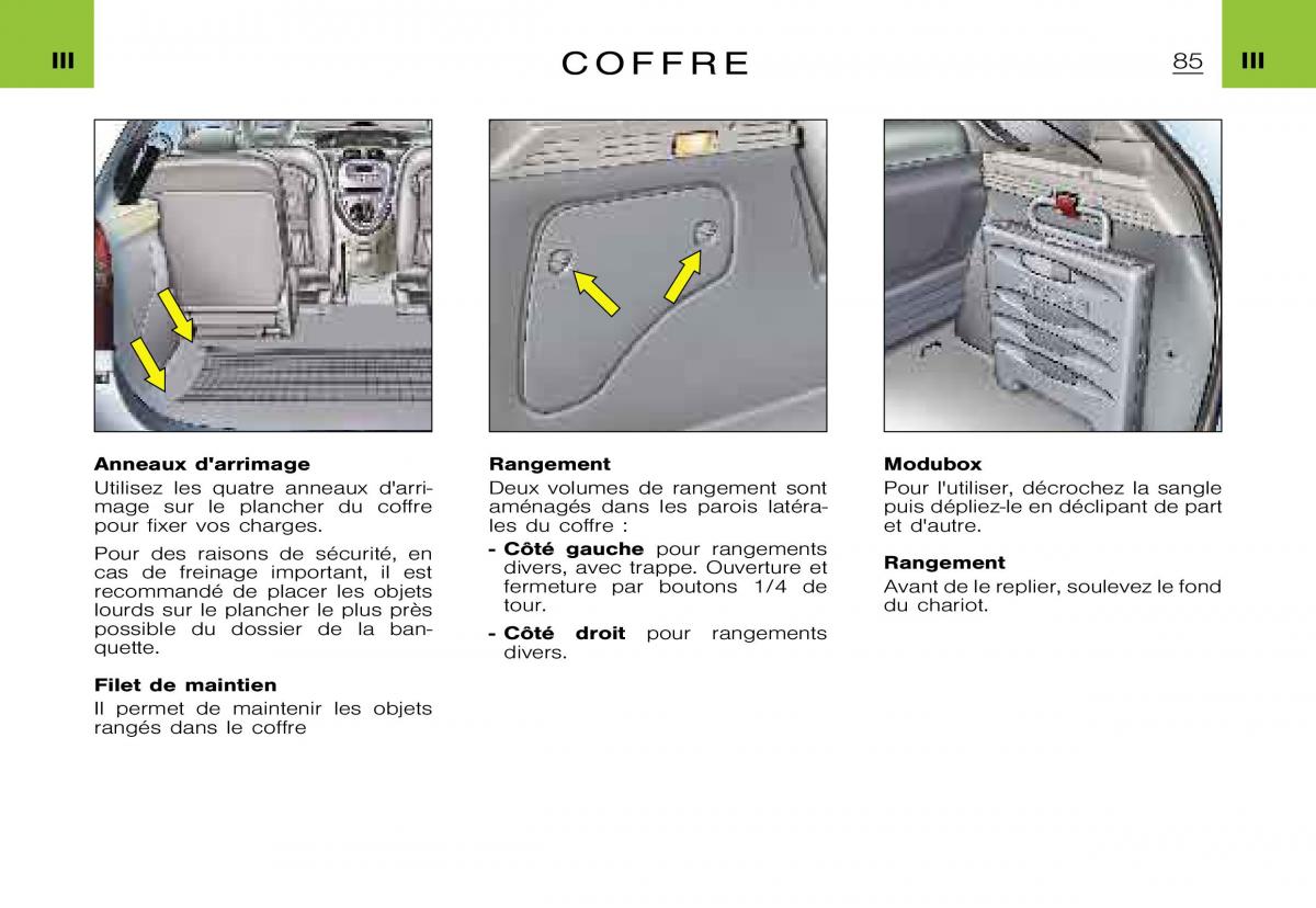 Citroen Xsara Picasso manuel du proprietaire / page 87