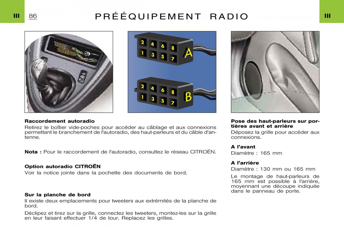 Citroen Xsara Picasso manuel du proprietaire / page 88