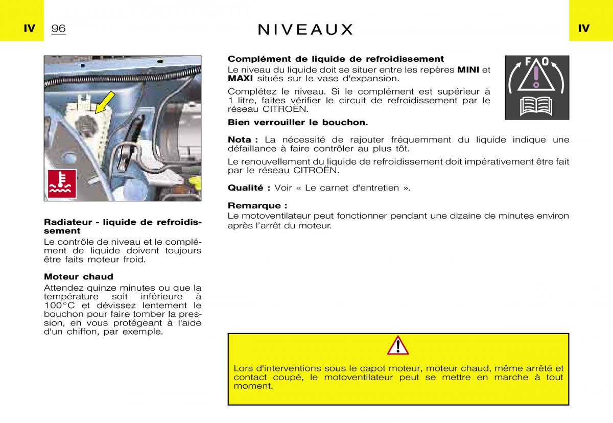 Citroen Xsara Picasso manuel du proprietaire / page 98