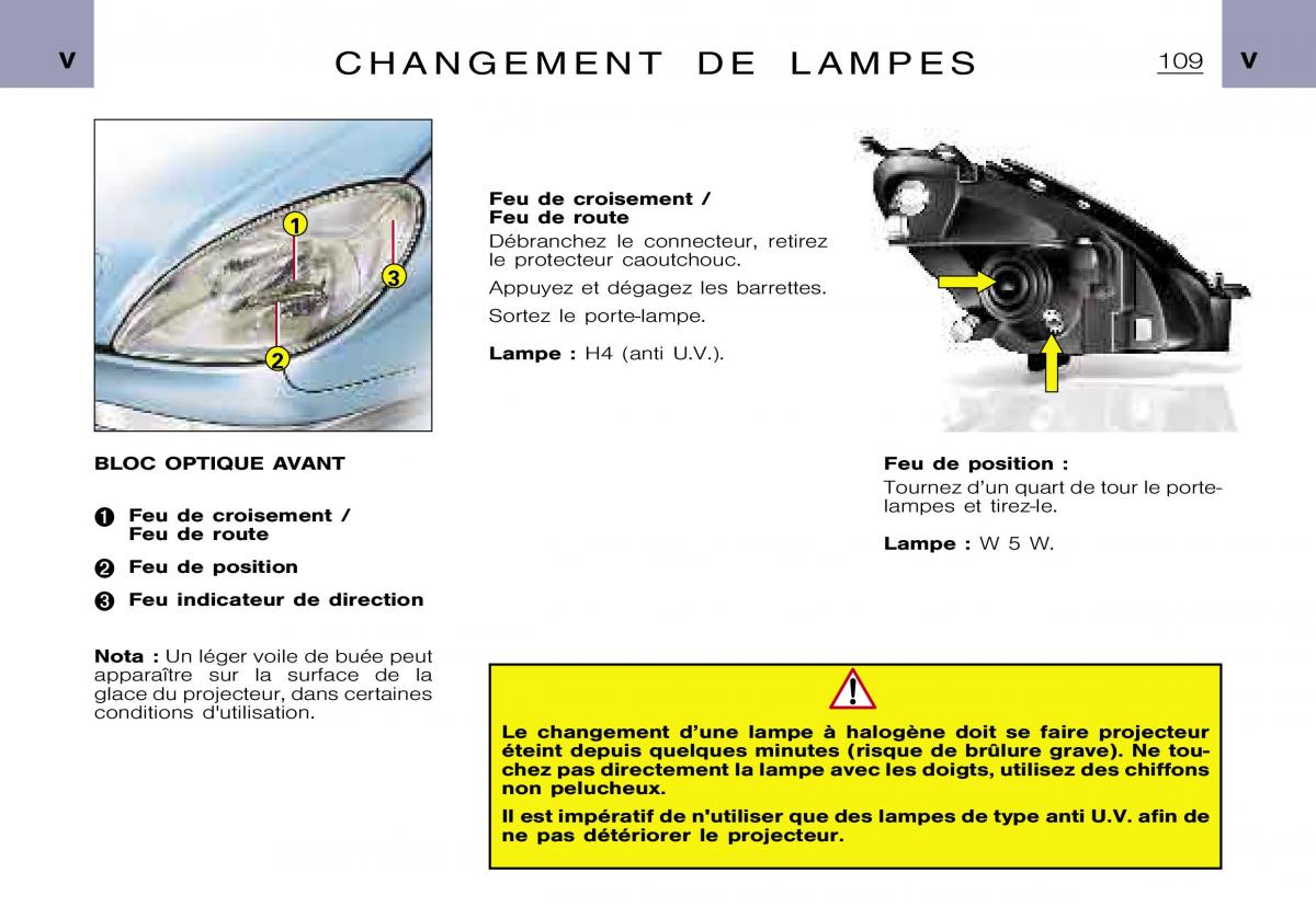 Citroen Xsara Picasso manuel du proprietaire / page 111