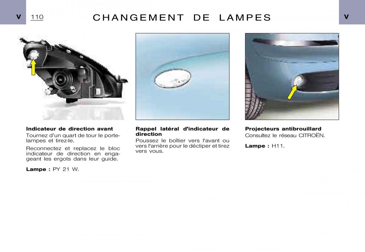 Citroen Xsara Picasso manuel du proprietaire / page 112