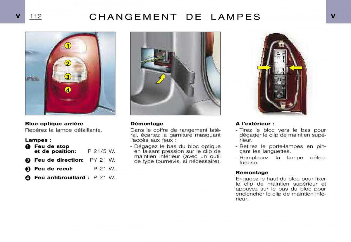 Citroen Xsara Picasso manuel du proprietaire / page 114