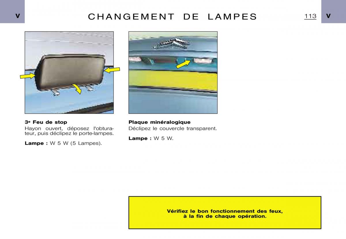 Citroen Xsara Picasso manuel du proprietaire / page 115