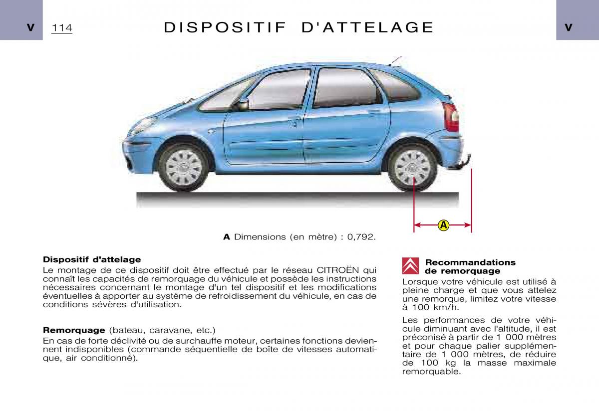 Citroen Xsara Picasso manuel du proprietaire / page 116