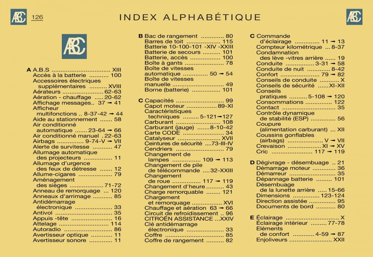 Citroen Xsara Picasso manuel du proprietaire / page 128