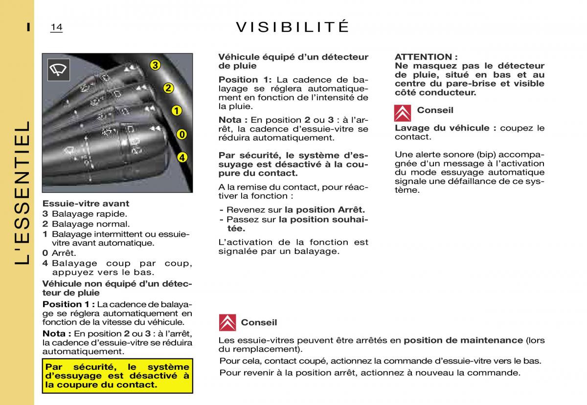 Citroen Xsara Picasso manuel du proprietaire / page 16