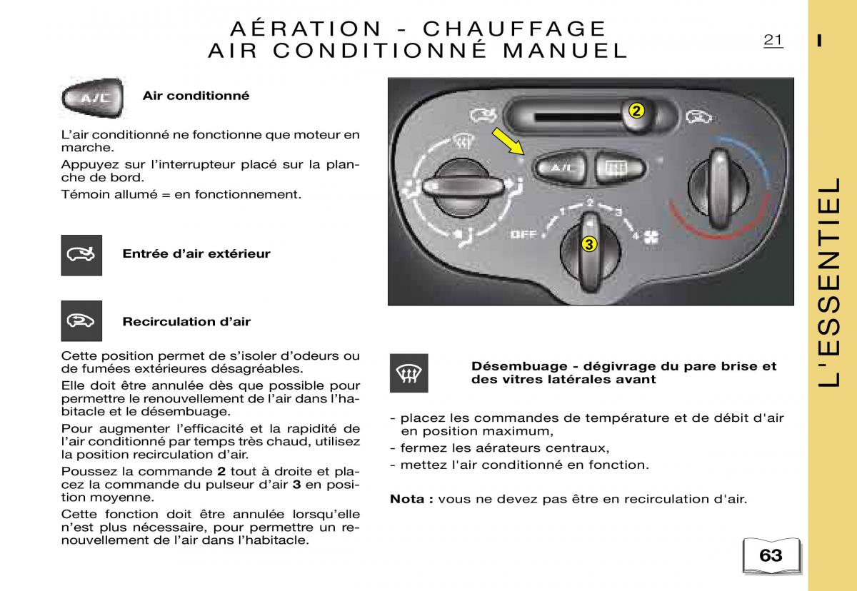 Citroen Xsara Picasso manuel du proprietaire / page 23