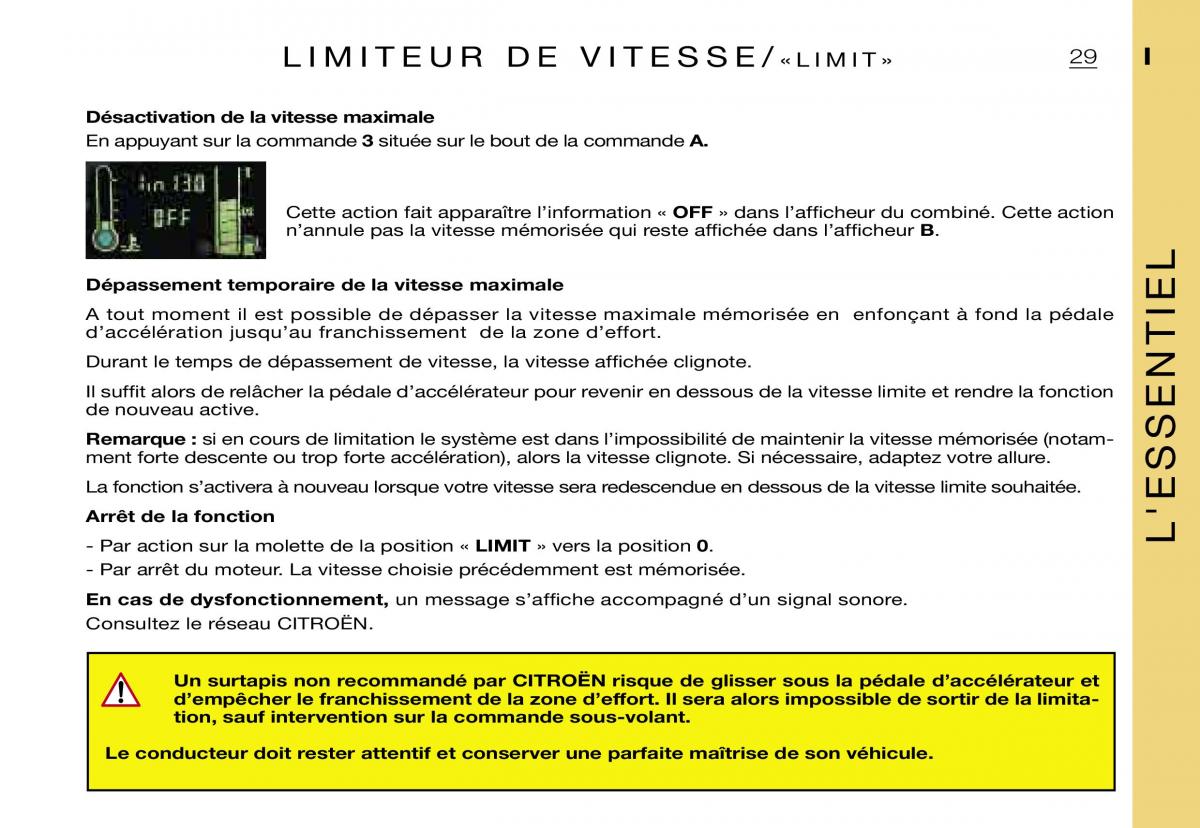 Citroen Xsara Picasso manuel du proprietaire / page 31