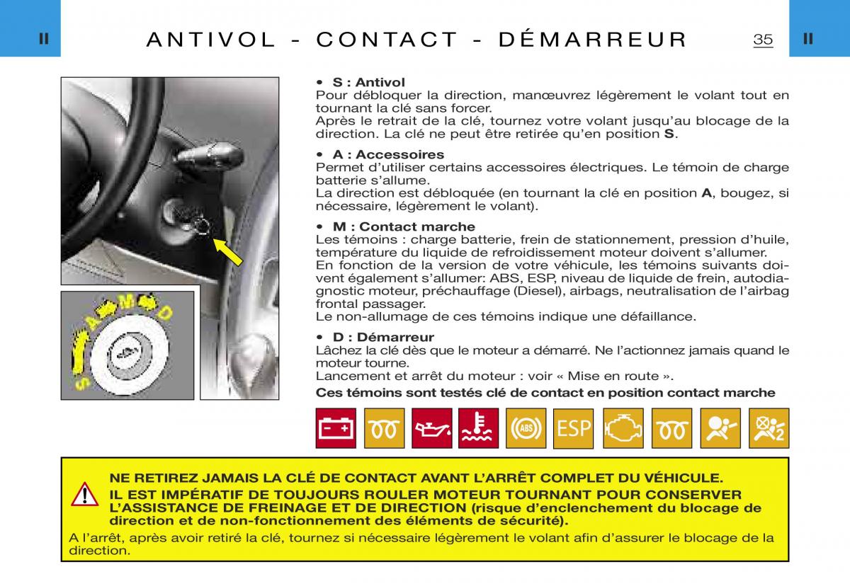 Citroen Xsara Picasso manuel du proprietaire / page 37