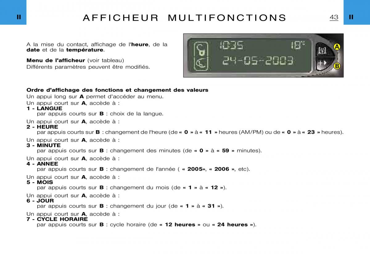 Citroen Xsara Picasso manuel du proprietaire / page 45