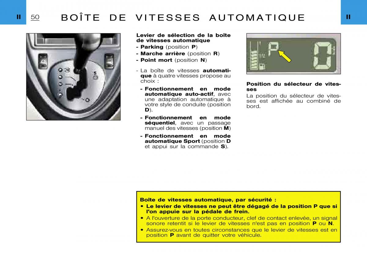 Citroen Xsara Picasso manuel du proprietaire / page 52