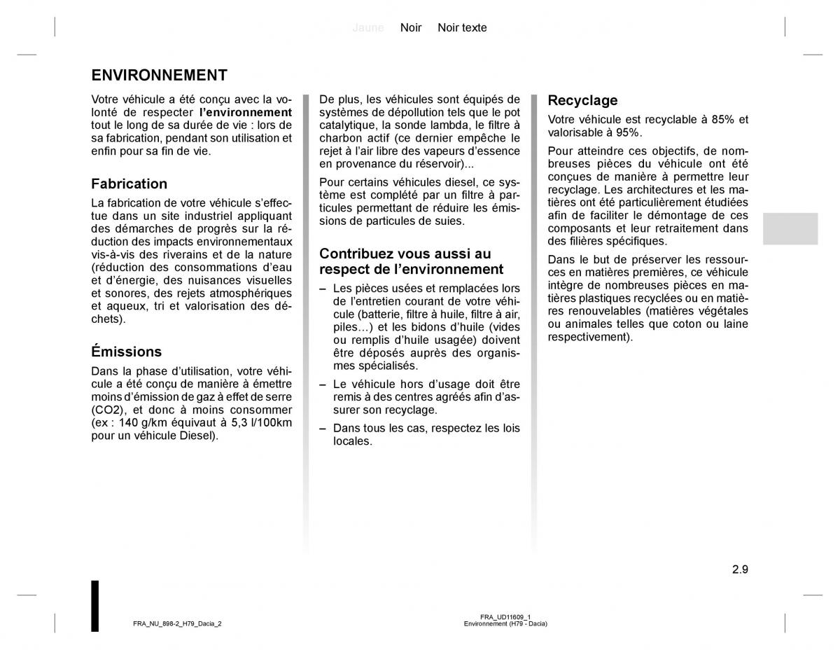 manual  Dacia Duster I 1 manuel du proprietaire / page 69